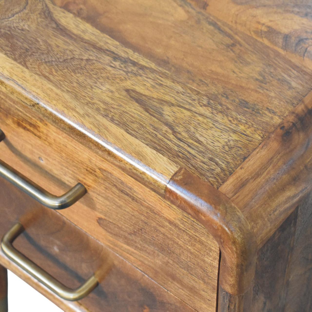 Solid Wood Amber Oak Bedside Table