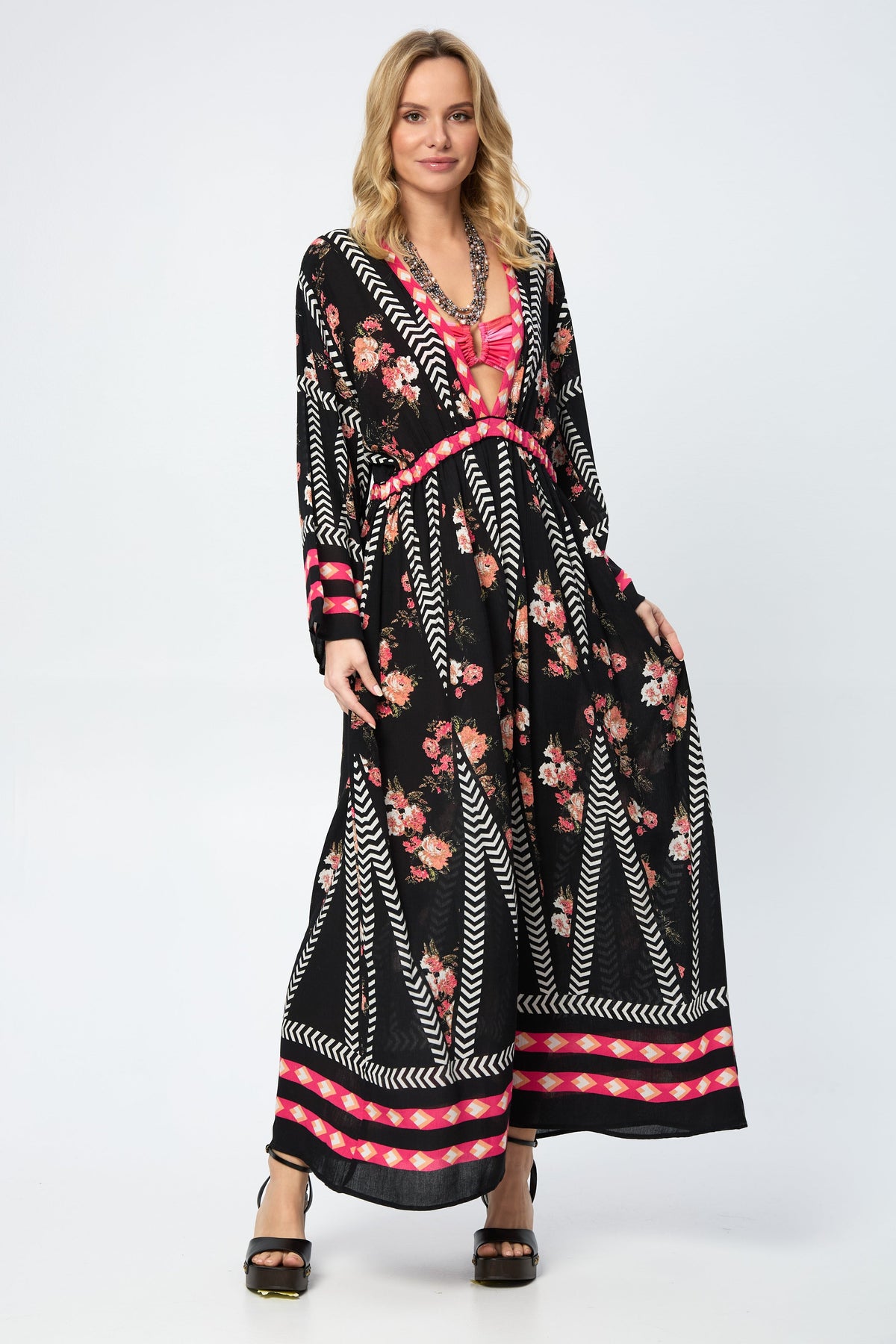 Aztec Floral Keyhole Kaftan