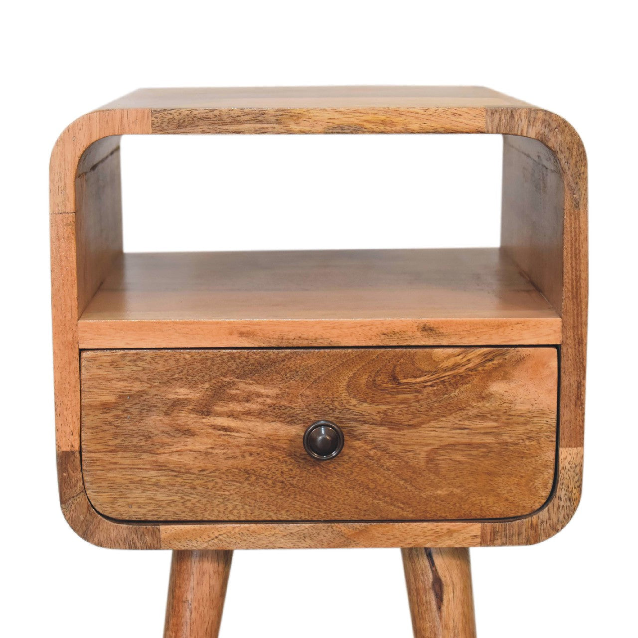 Solid Wood Mini Oak-ish Curve Nightstand