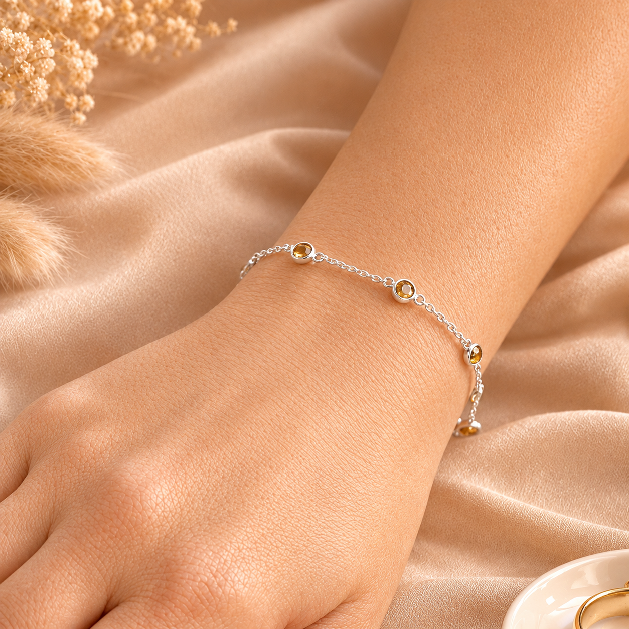 November Birthstone Bracelet — Citrine