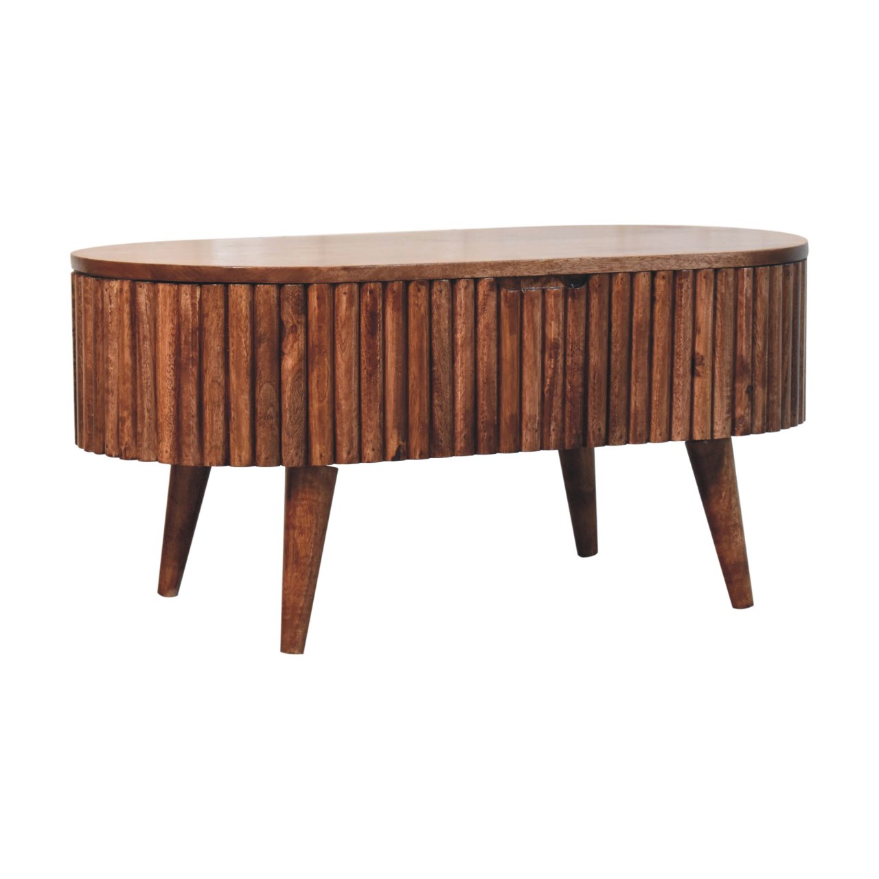 Solid Wood Honey Caramel Mokka Coffee Table, Nordic Legs, Brown