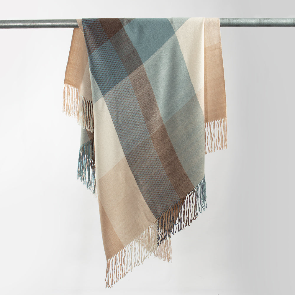 Handwoven Alpaca Throw - Blue