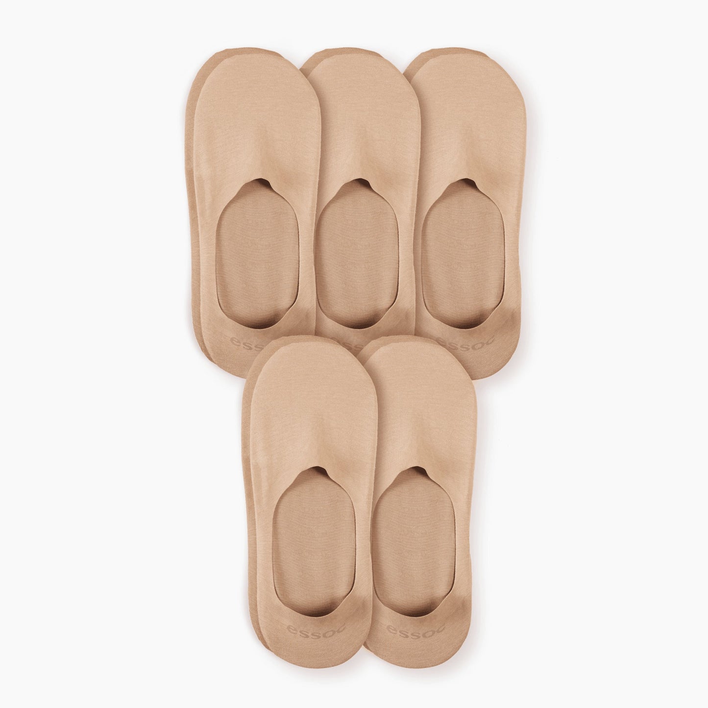 Unisex Cotton No Show Socks 5-Pack | Almond Beige
