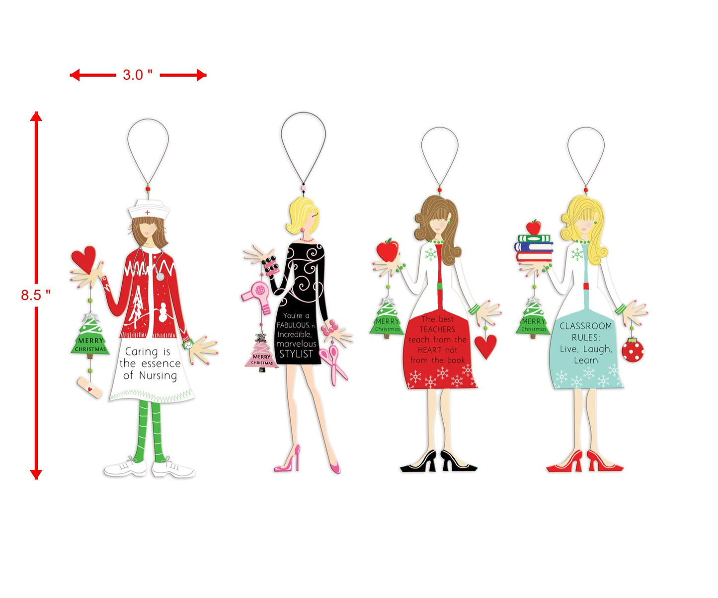 Fabulous Everyday Heroes Occupation Ornaments - Set of 4