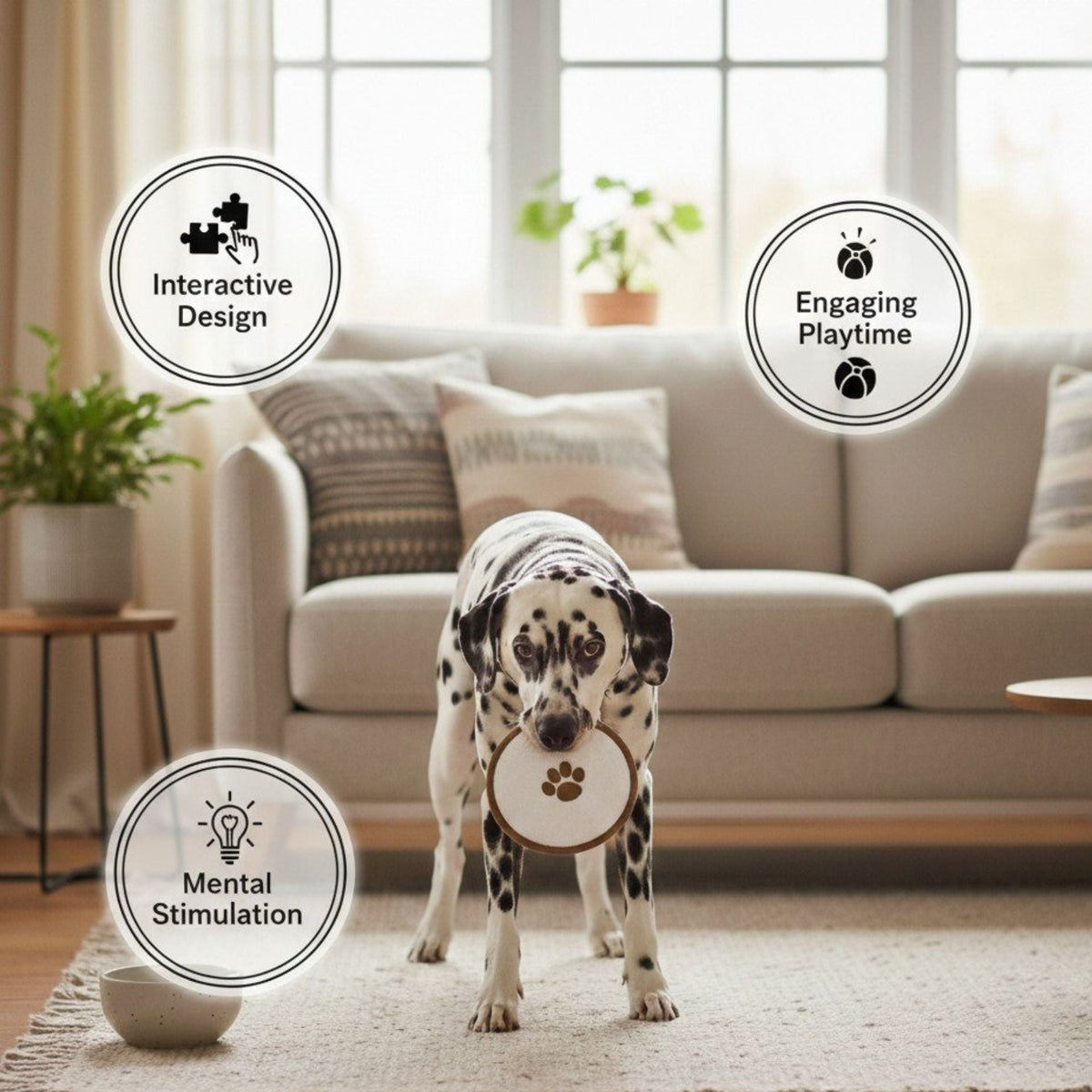 Interactive Dog Toy – Eco-Friendly Cotton Canvas – Pancake