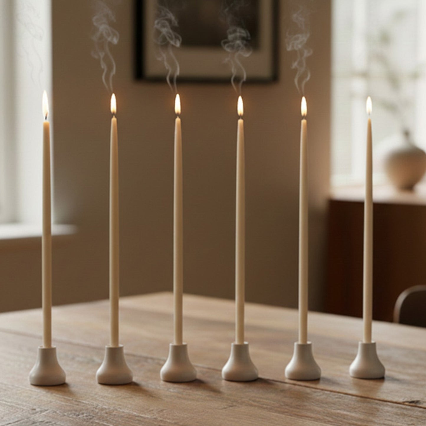 Thin Taper Candles - Pearl White