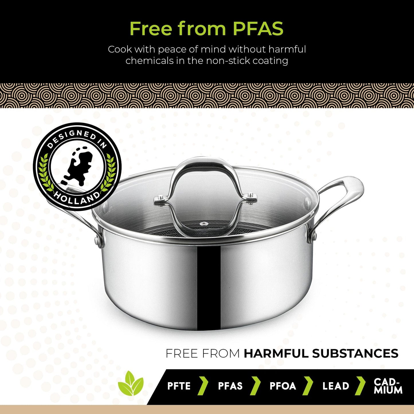 BE | LIVING CIRCLAD Series Casserole with Lid 5 qt / 8.5"/ 24 cm