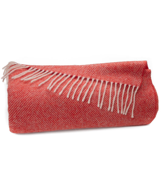Southampton Home Shetland Lambswool Herringbone Throw – Watermelon | Woven in England - Osadia Concept Store