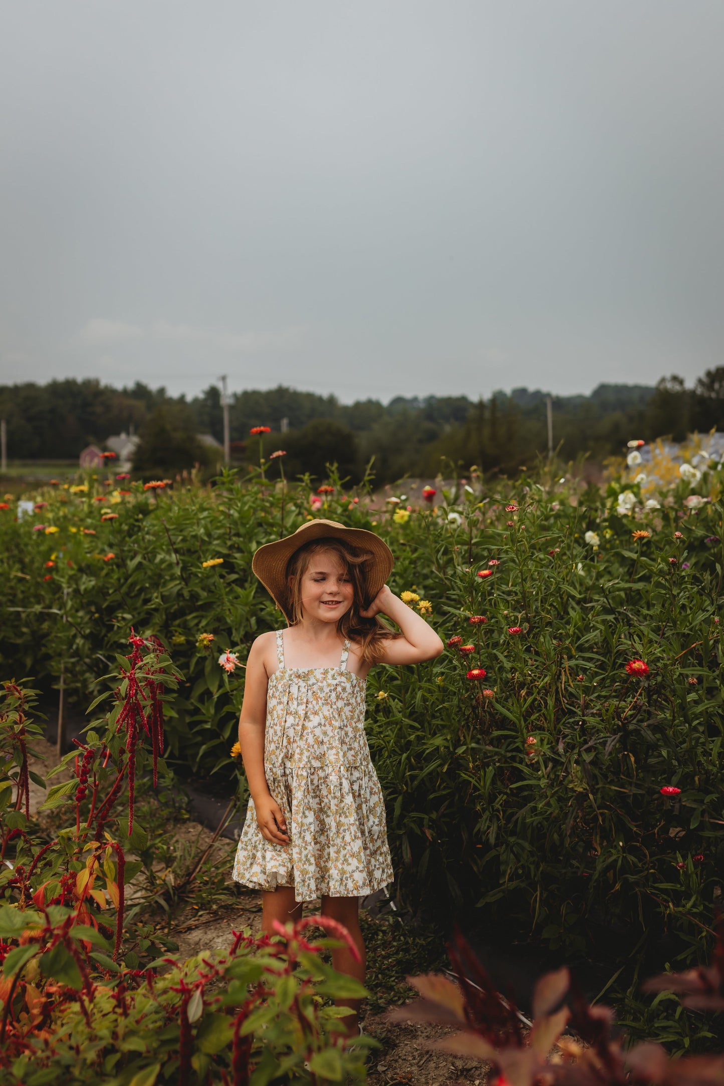 Hikari Pintuck Dress| Mustard Sage Blossom