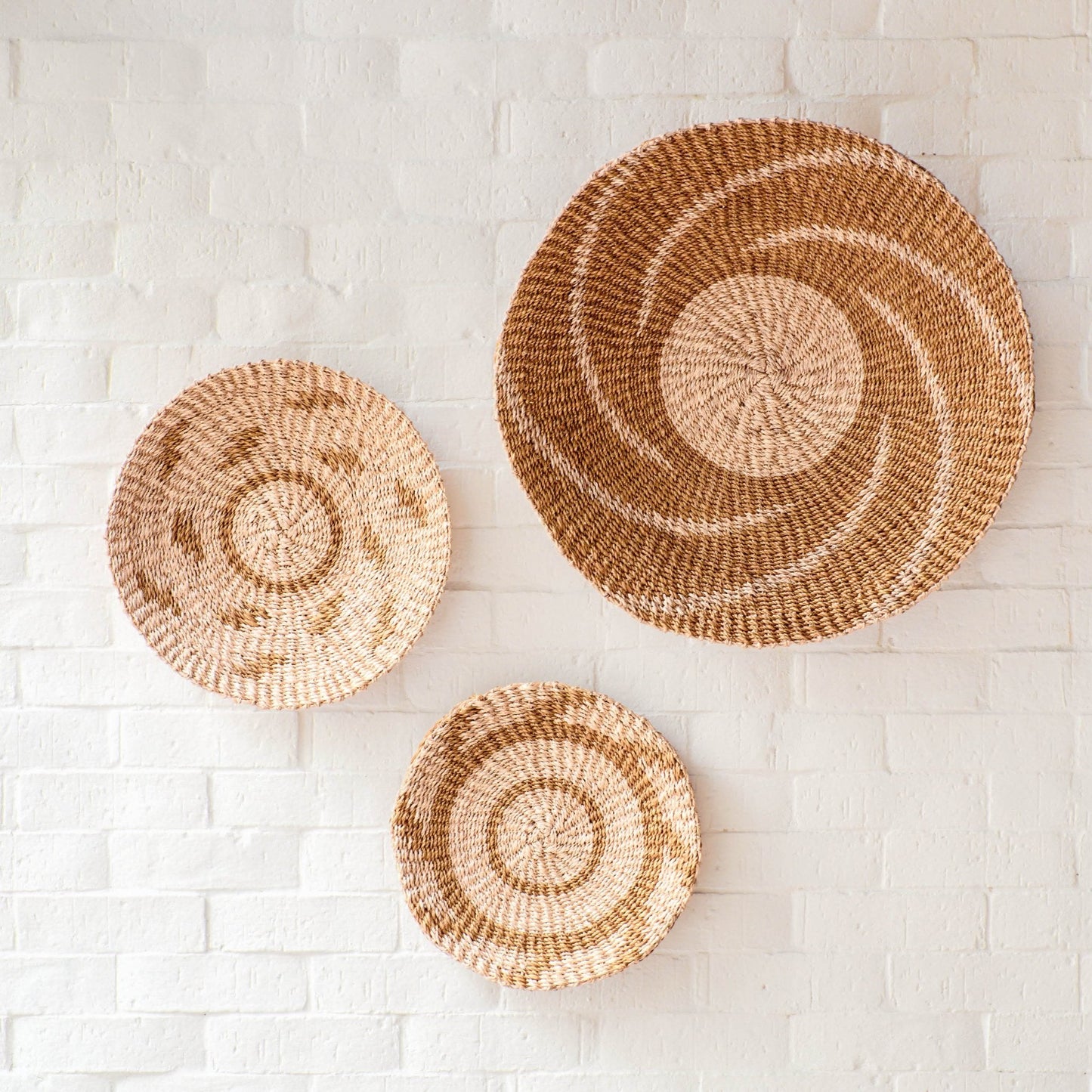 Natural + Brown Wall Baskets, Large