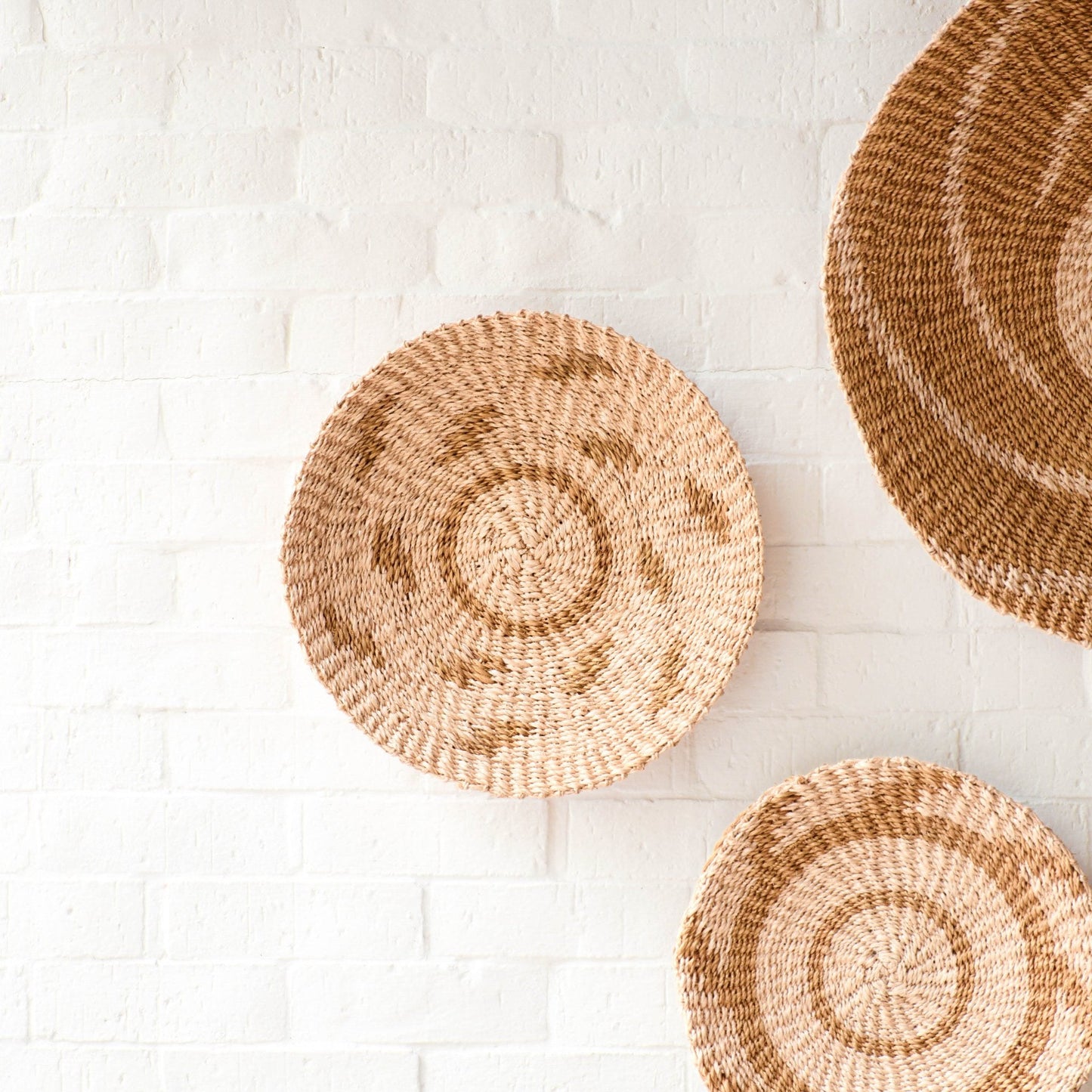 Natural + Brown Wall Baskets, Medium