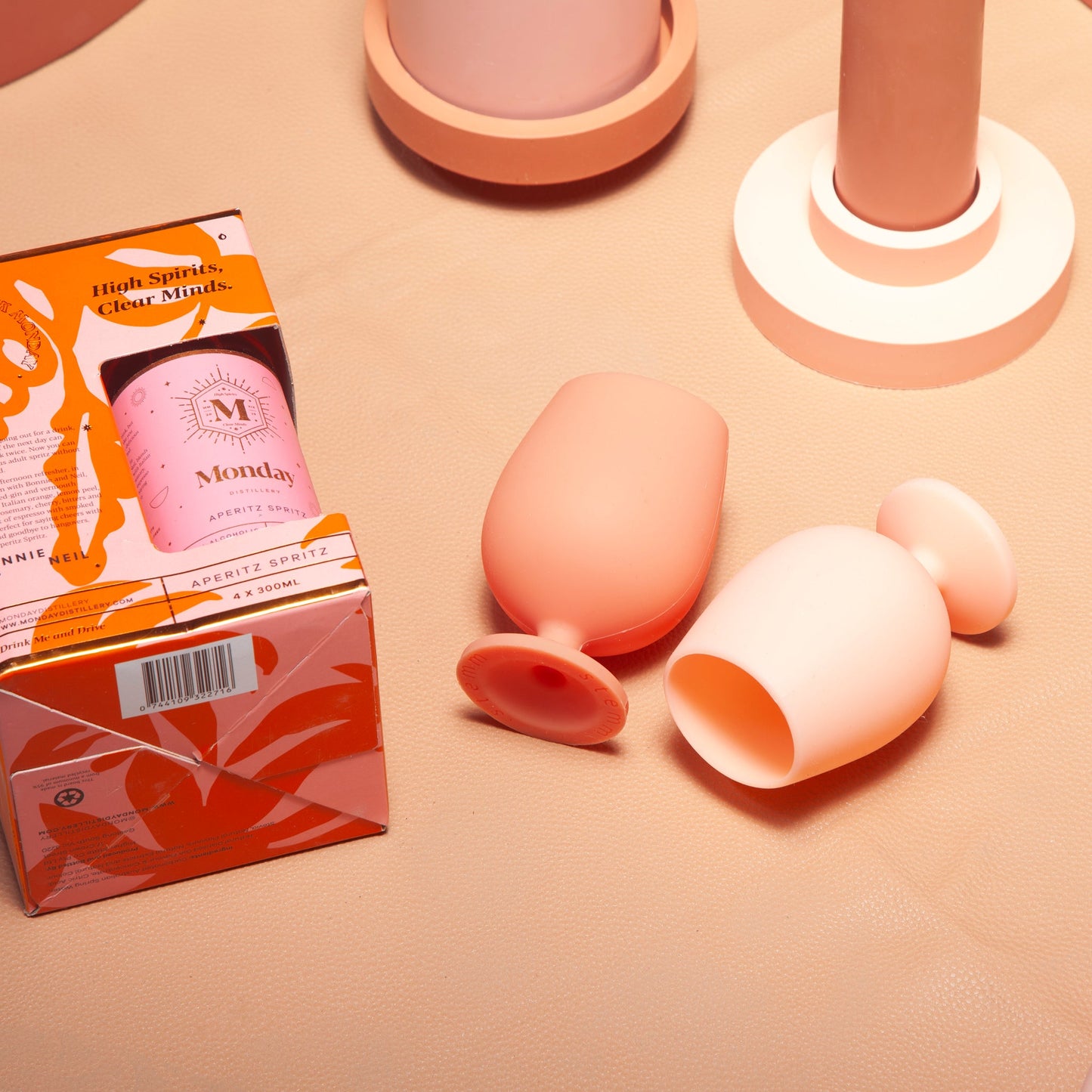 Terra + Peach | Stemm | Silicone Unbreakable Wine Glasses