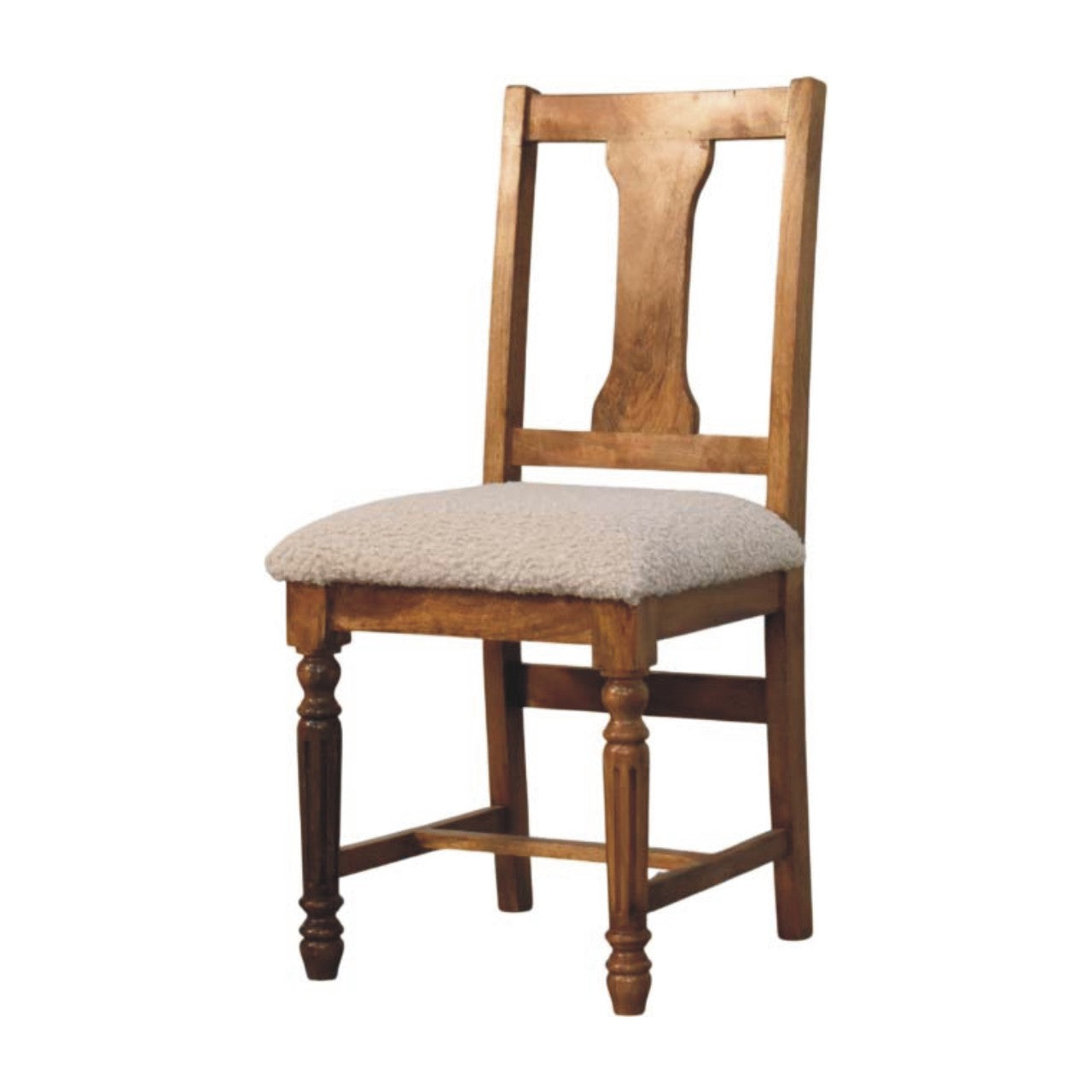 Solid Wood Writing Chair with Turned Legs