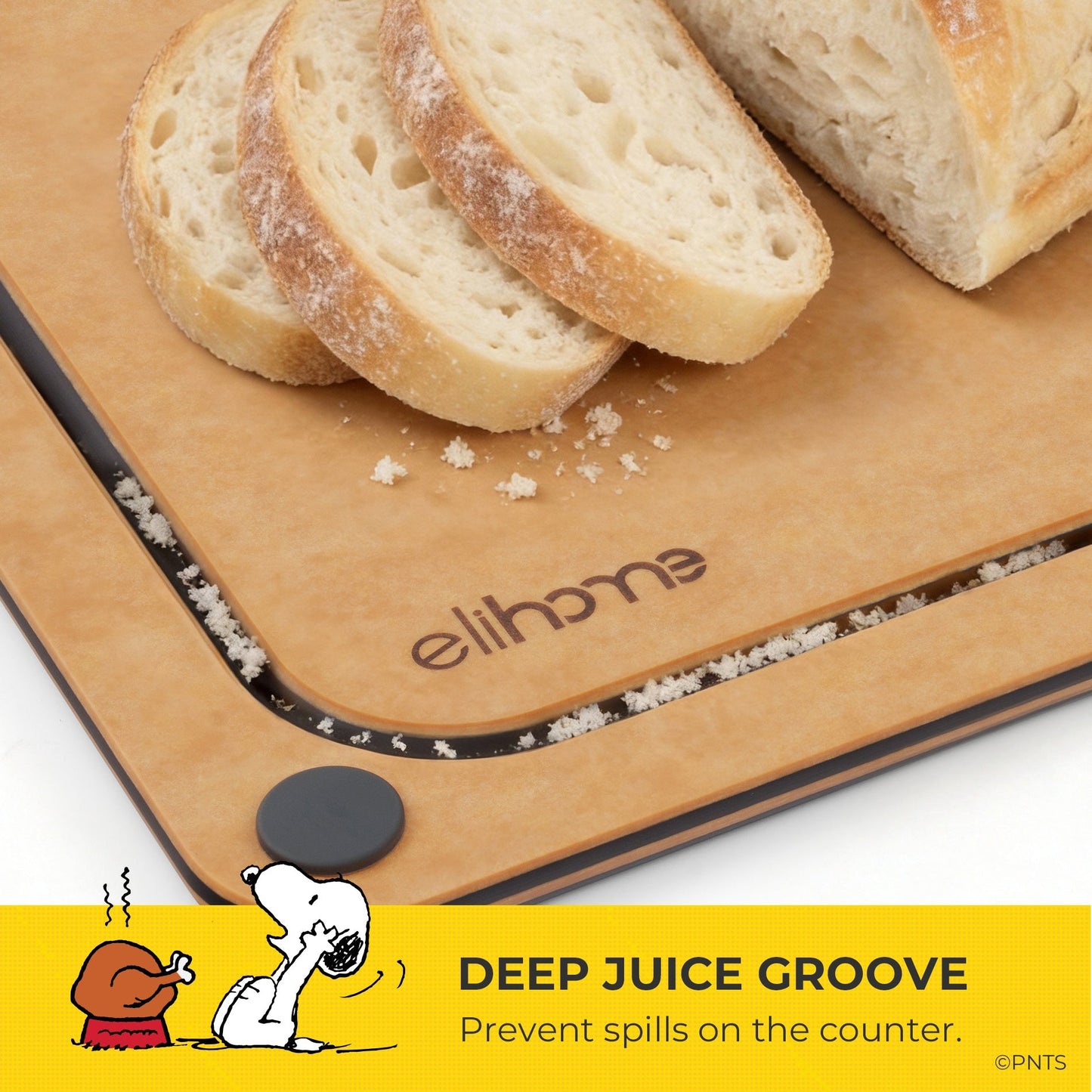 Elihome x Peanuts  4-in-1 Double-Sided Color-Coded Cutting Board Set