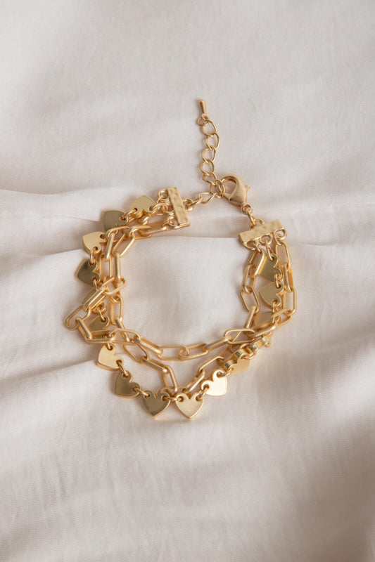 Golden Hearts Chain Link Bracelet