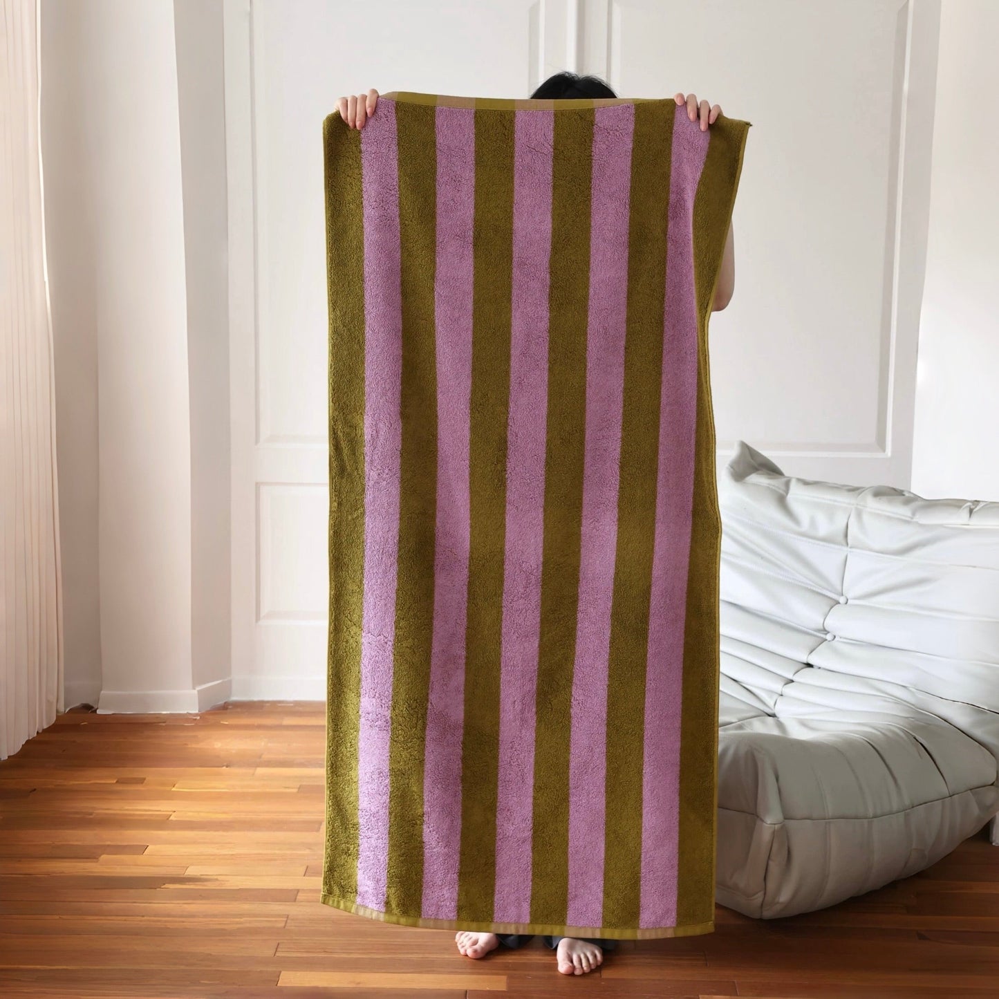 Ultra Soft Absorbent Terra Stripe Bath Towel