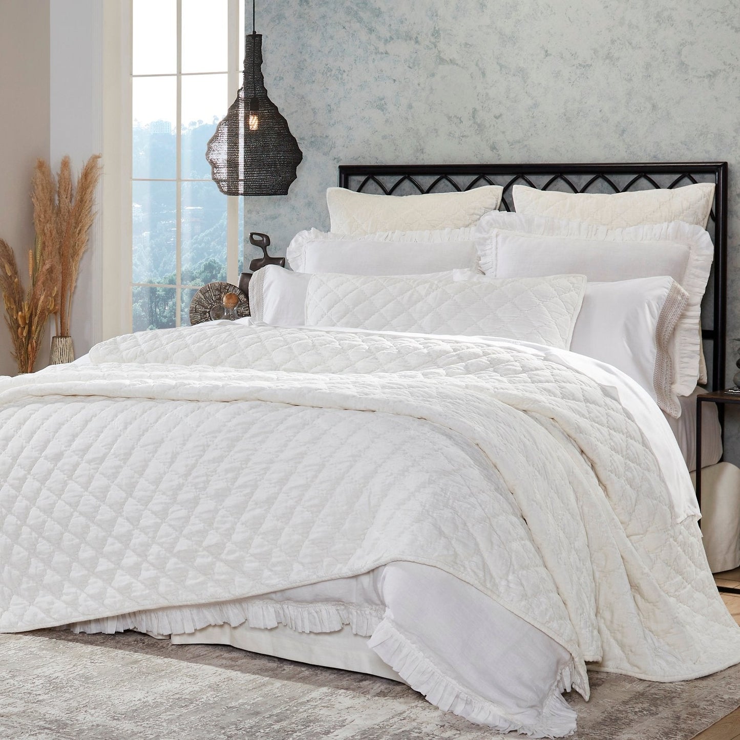 Clermont Diamond Velvet Quilt