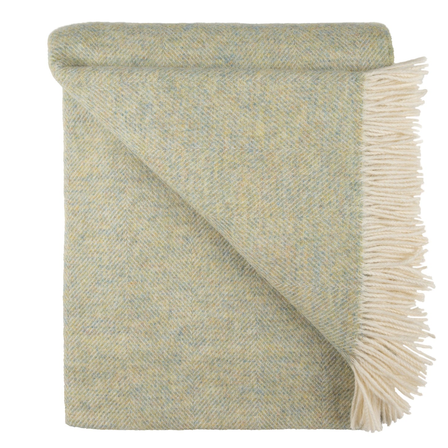 Southampton Home Shetland Lambswool Herringbone Throw – Meadow | Woven in England