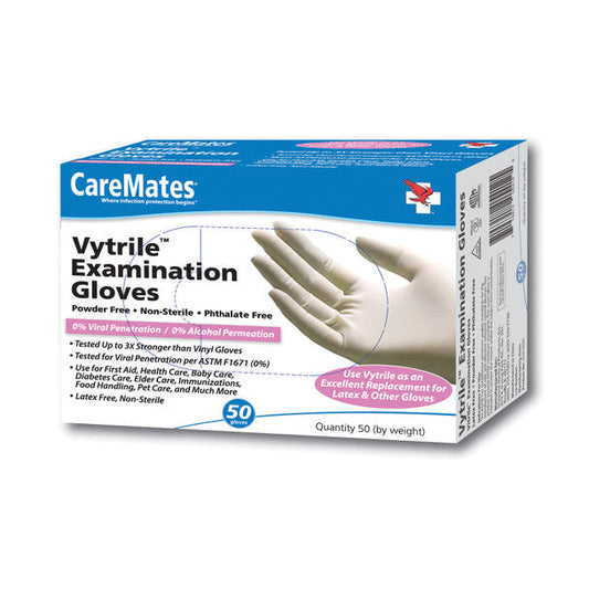 CareMates Vytrile Exam Latex Free Gloves, Small Gloves