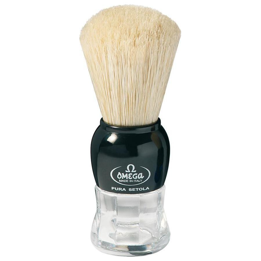 Omega Pure Bristle Shaving Brush Assorted Colors Red/Black #10072