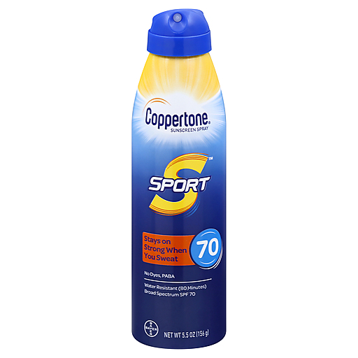 Coppertone Sport Sunscreen Continuous Spray Broad Spectrum SPF 70, 5.5 Ounces
