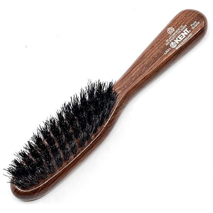 Kent LR31 Handbag Purse Danta Wood Hair Brush. 100% Pure Black Bristle