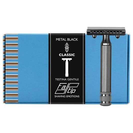 Fatip Classic Metal Black Testina Gentile Closed Comb Safety Razor 42123