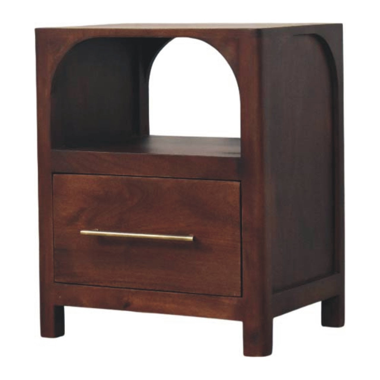 Solid Wood Arched Edge Bedside Table