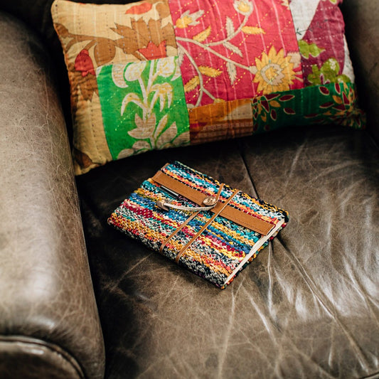 Sari & Leather Travel Journal