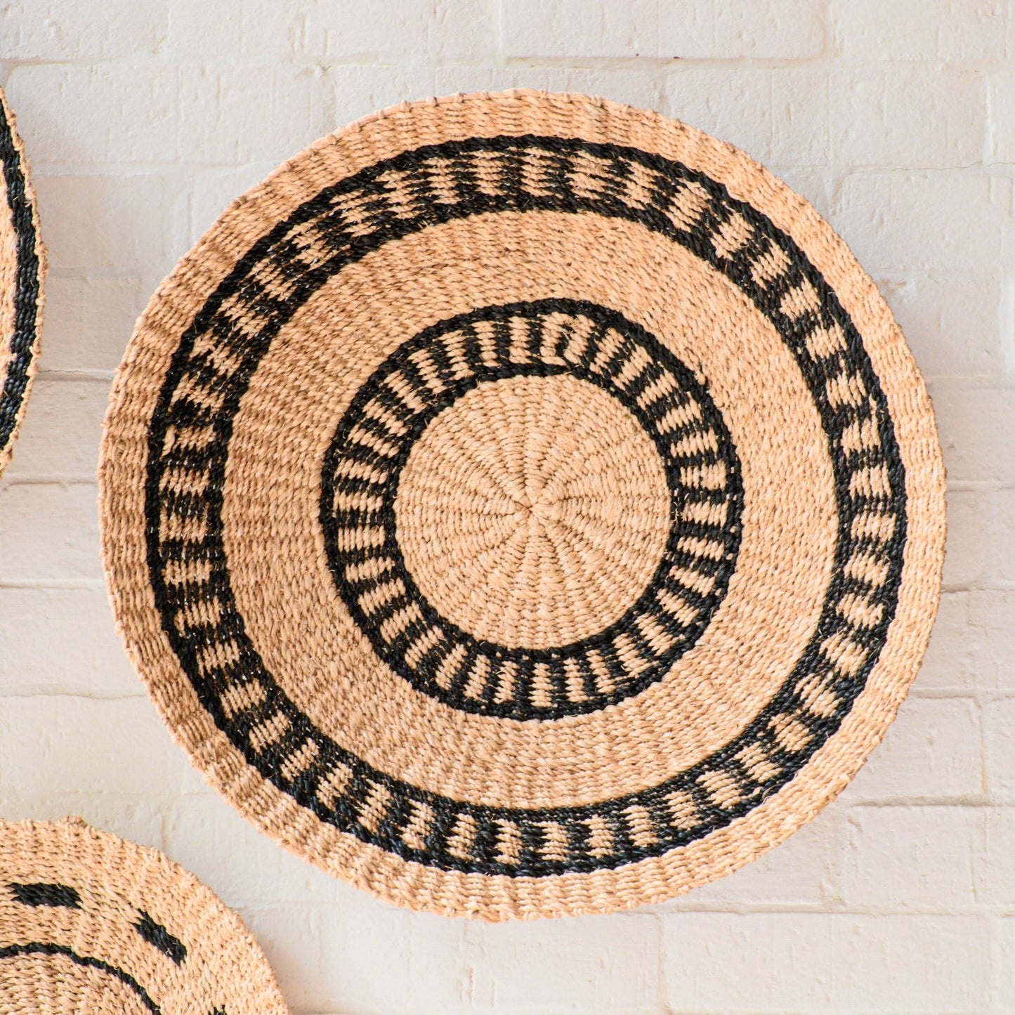 Natural + Black Wall Baskets, Medium