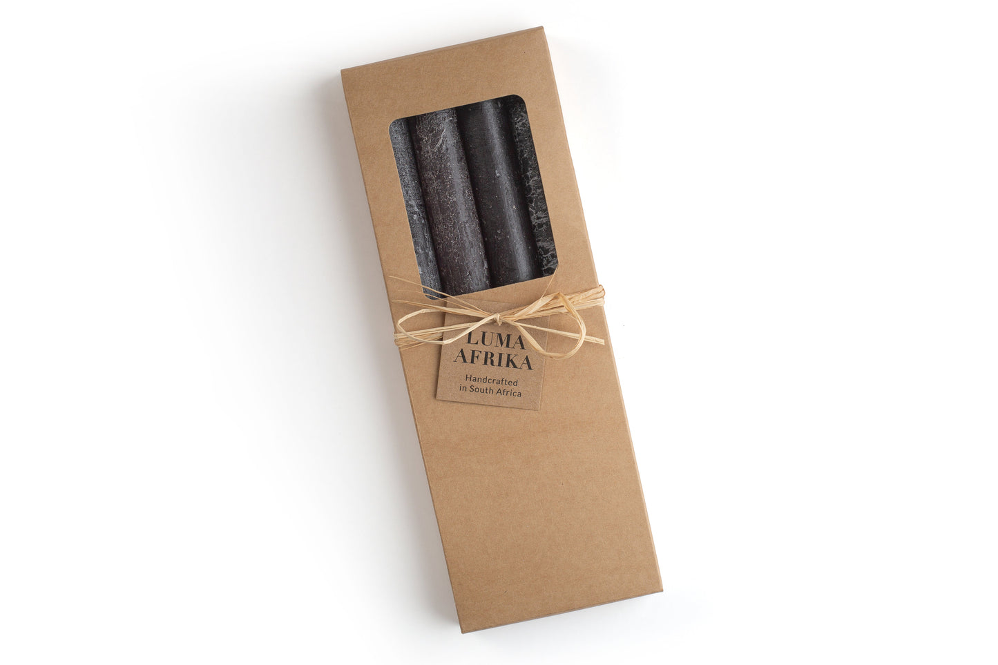 Luma Afrika Frosted 9" Tapers - Black - 4 Pack
