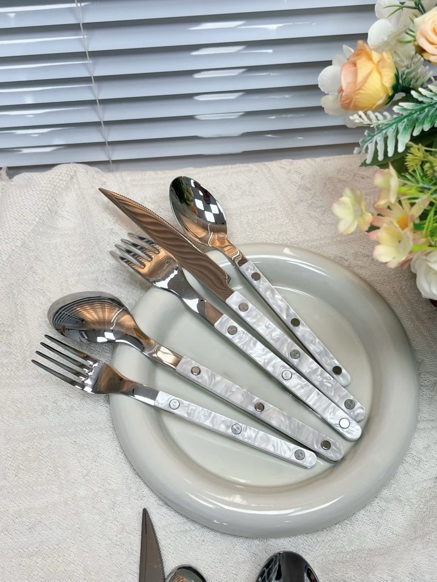 S/10 Modern Nebula Cutlery, Bistrot Style Rivet Flatware Set
