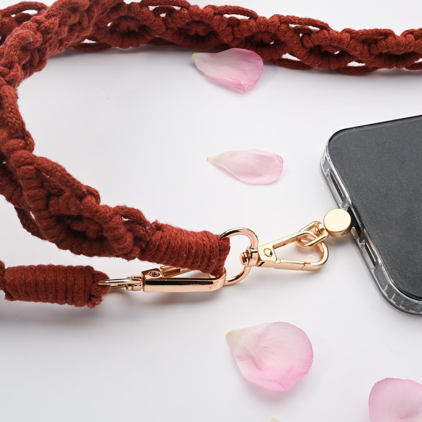 Wear Hope Macramé Crossbody Strap in Terra Cotta