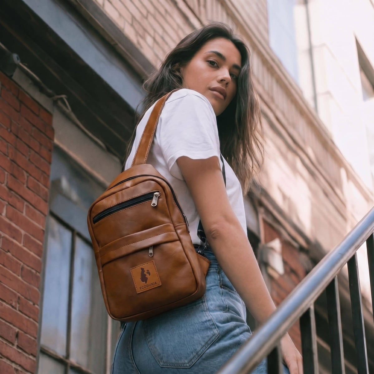 Vegan Leather Crossbody Bag for Women | Umoja Large Sling Bag for Men