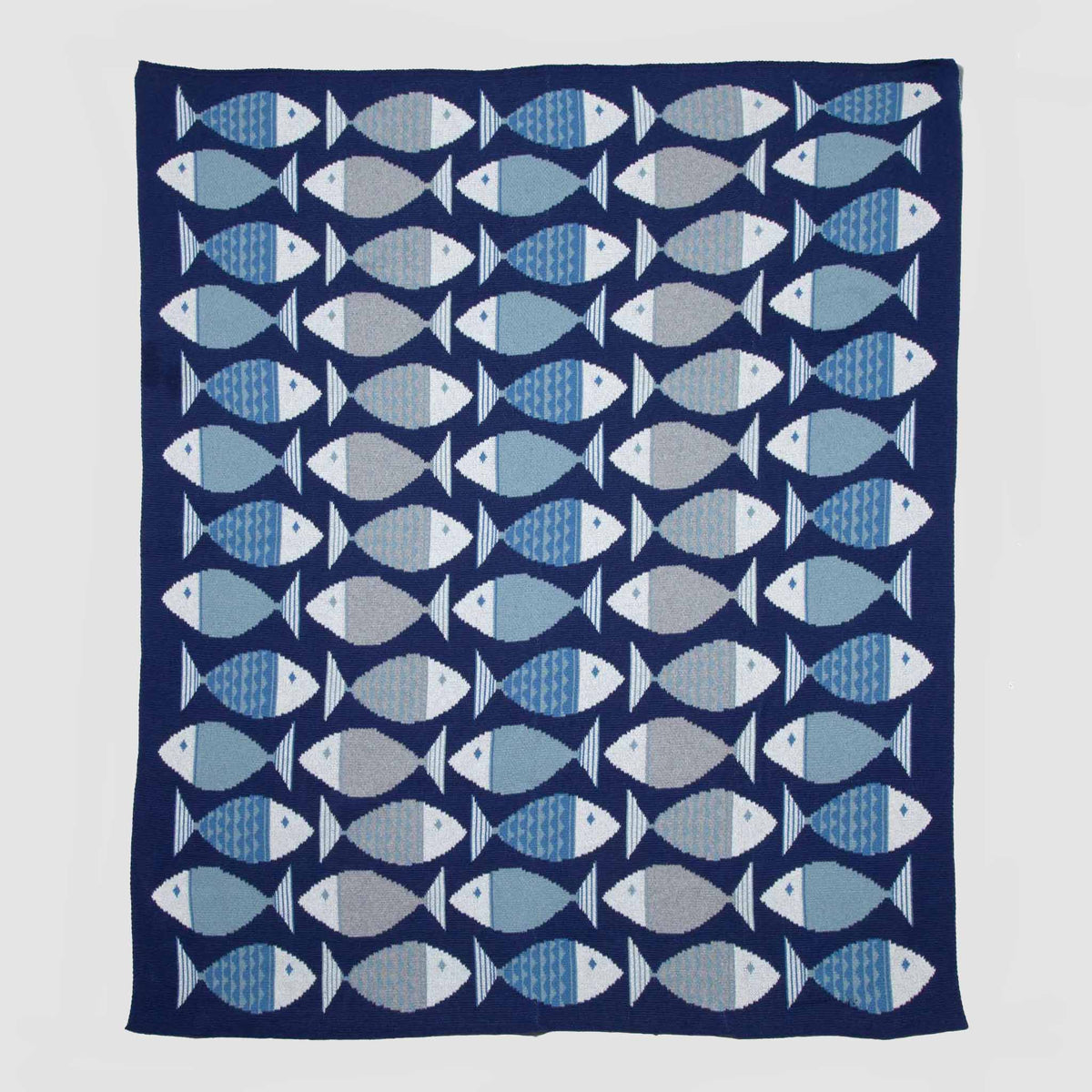 Coastal Big Fish - Cotton Sustainable Knit Throw Blanket