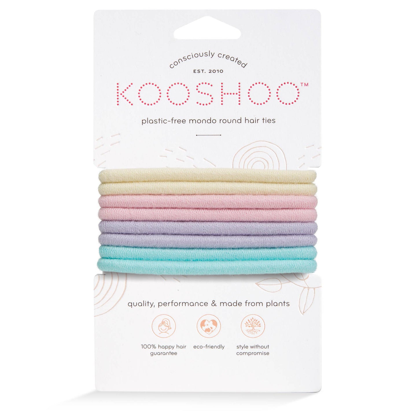 Plastic-free Round Hair Ties - Mondo 8-pack - Pastel Blooms