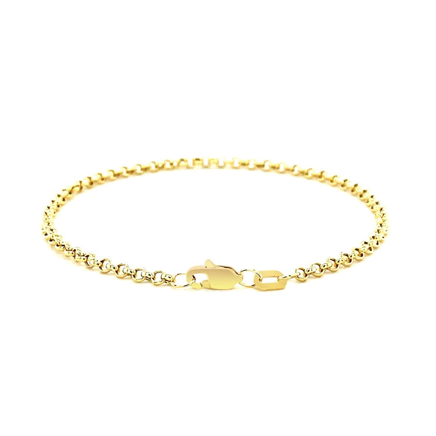 2.3mm 14k Yellow Gold Rolo Bracelet