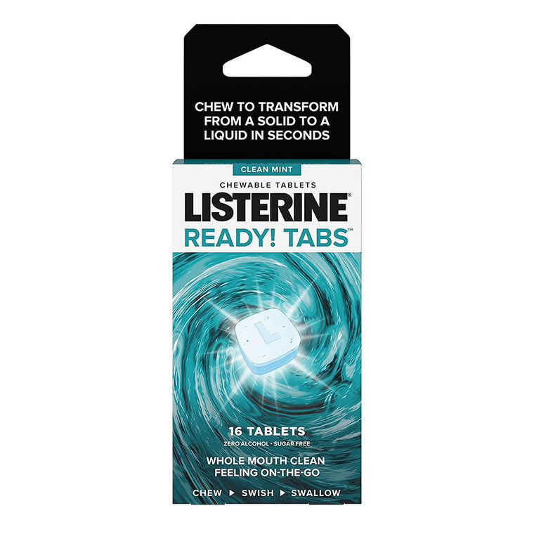 Listerine Mouthwash Ready Clean Mint Flavor Chewable Tablets - 16ct