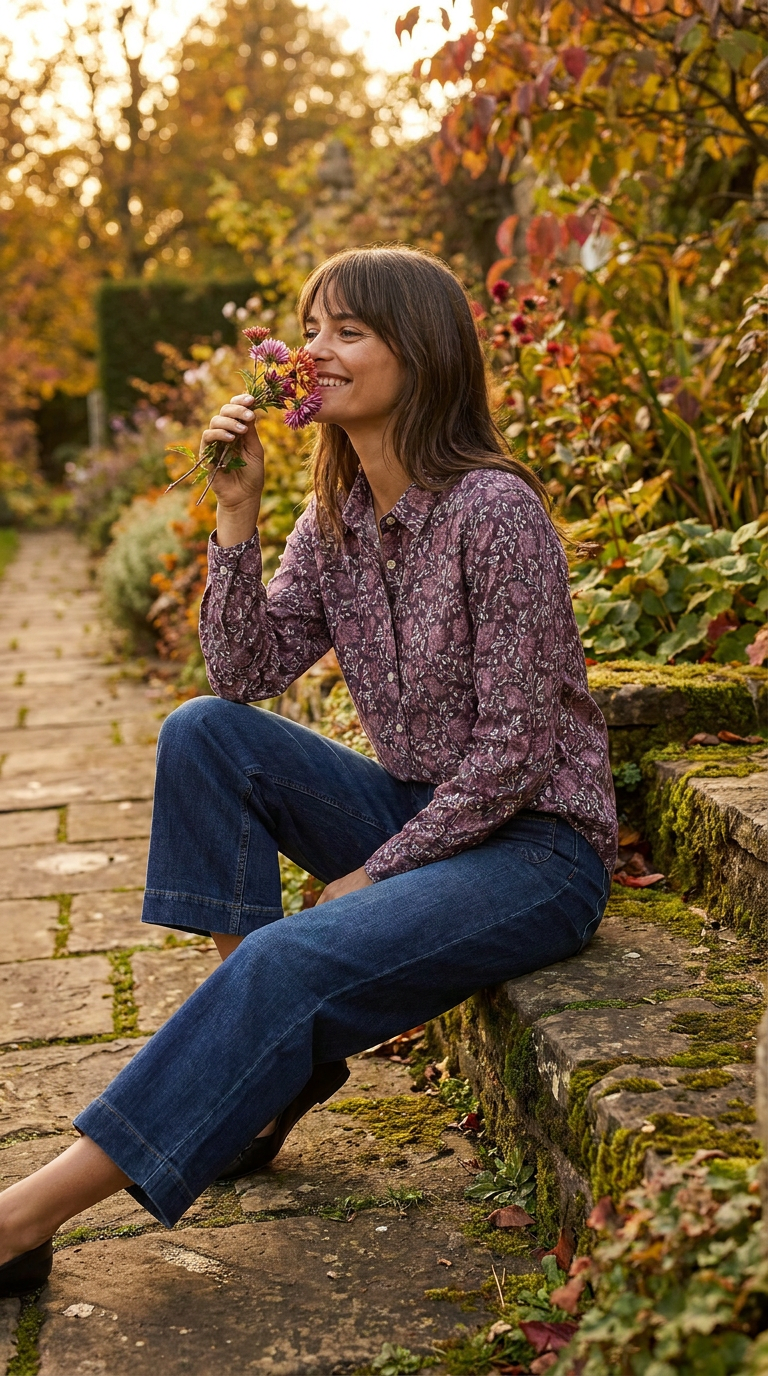 Good Boyfriend Shirt - Ojai Floral Beet / Raisin Rose