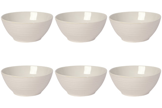 Set of 6 Bowl Soup 5.5" Aquarius Oyster