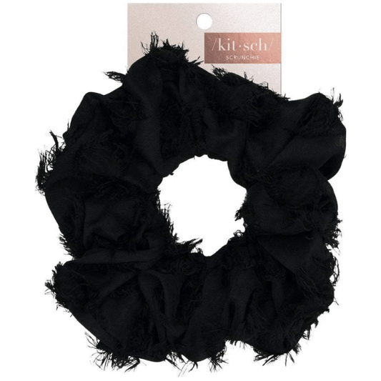 Kitsch Brunch Scrunchie - Frayed Black