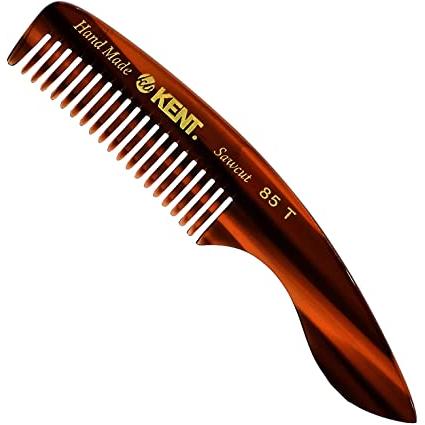 Kent 4.75 Saw-Cut Fine Beard And Mustache Handmade Pocket Comb (85T)