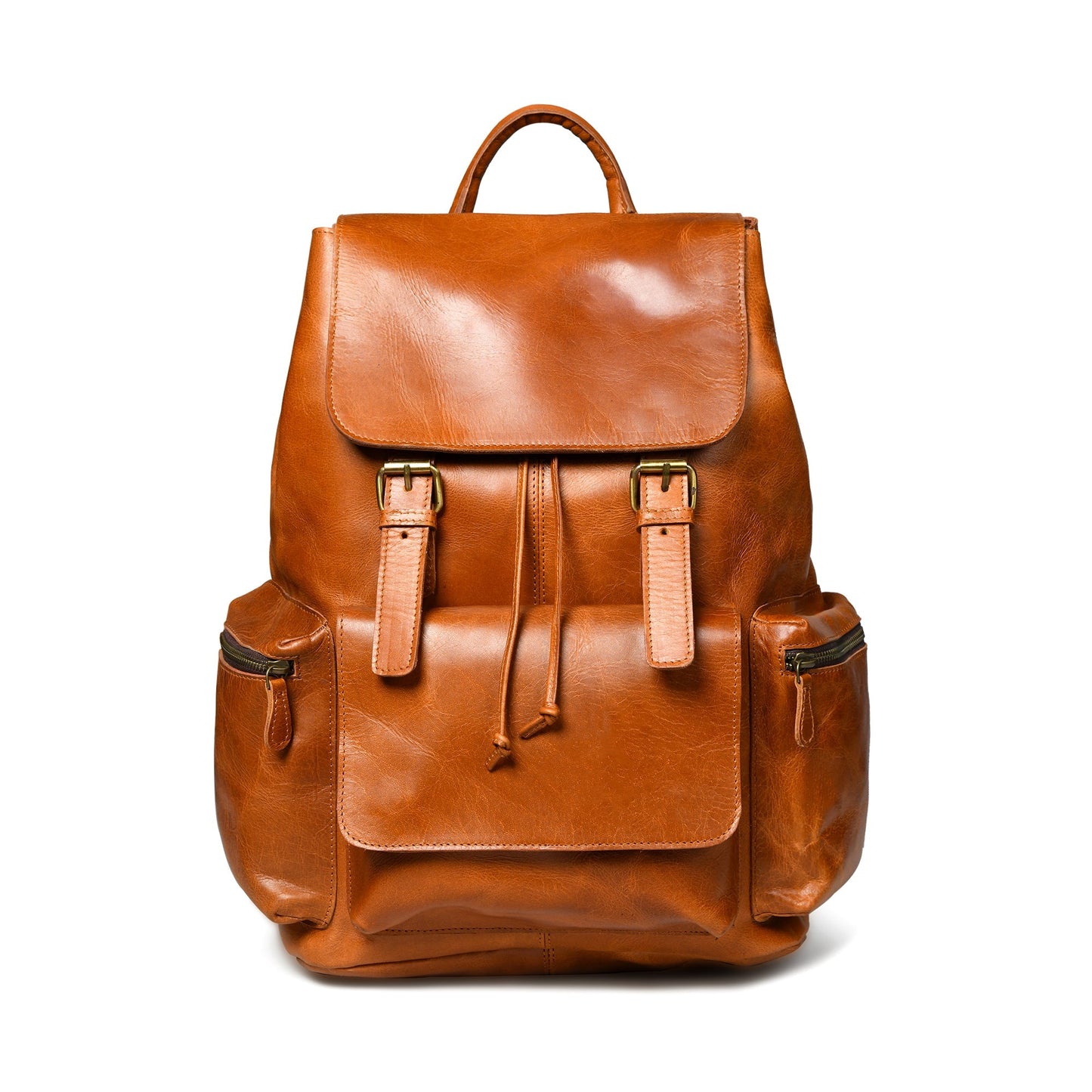 Vortex Leather Backpack: Tan Brown - Osadia Concept Store
