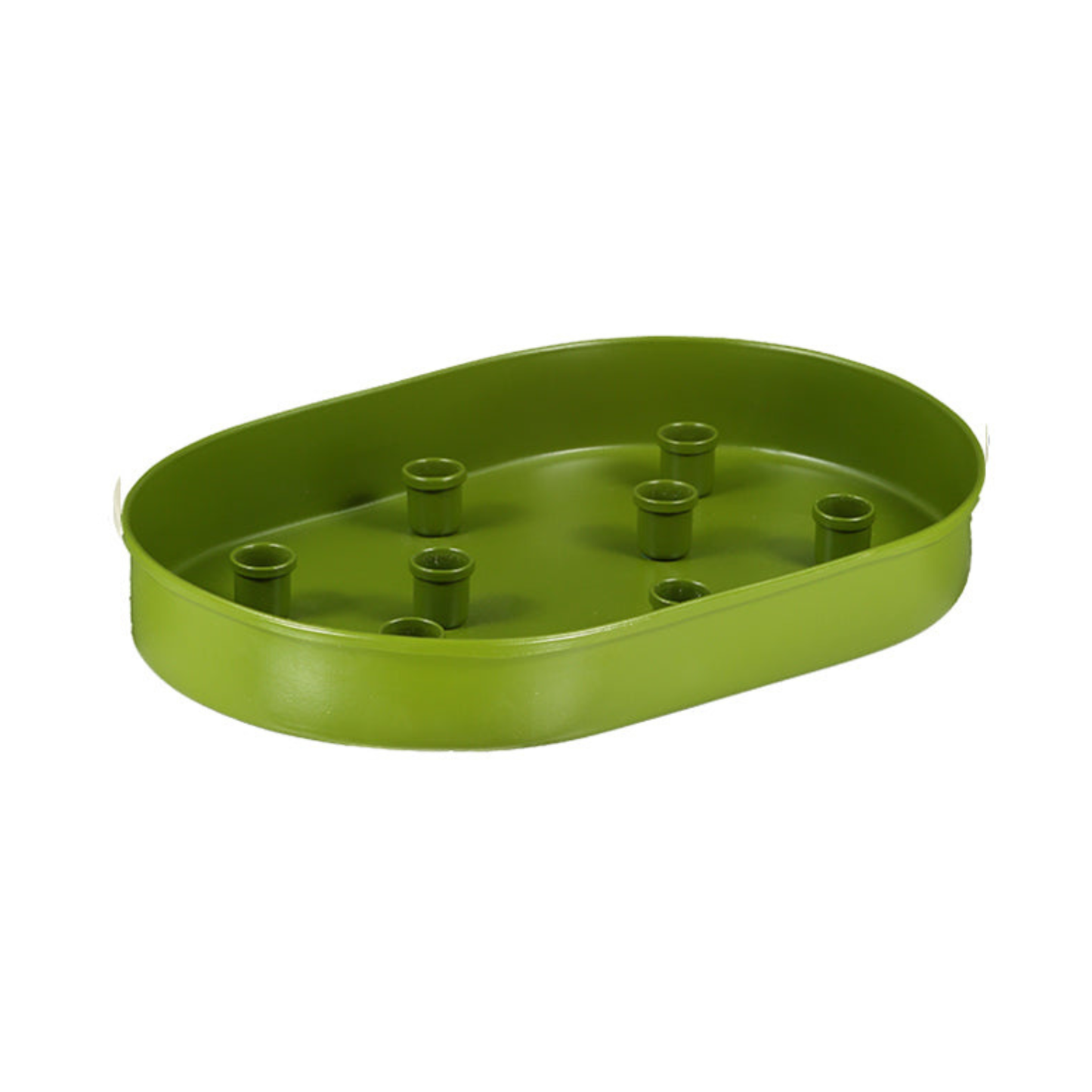 Oval Metal Candle Platter - Olive