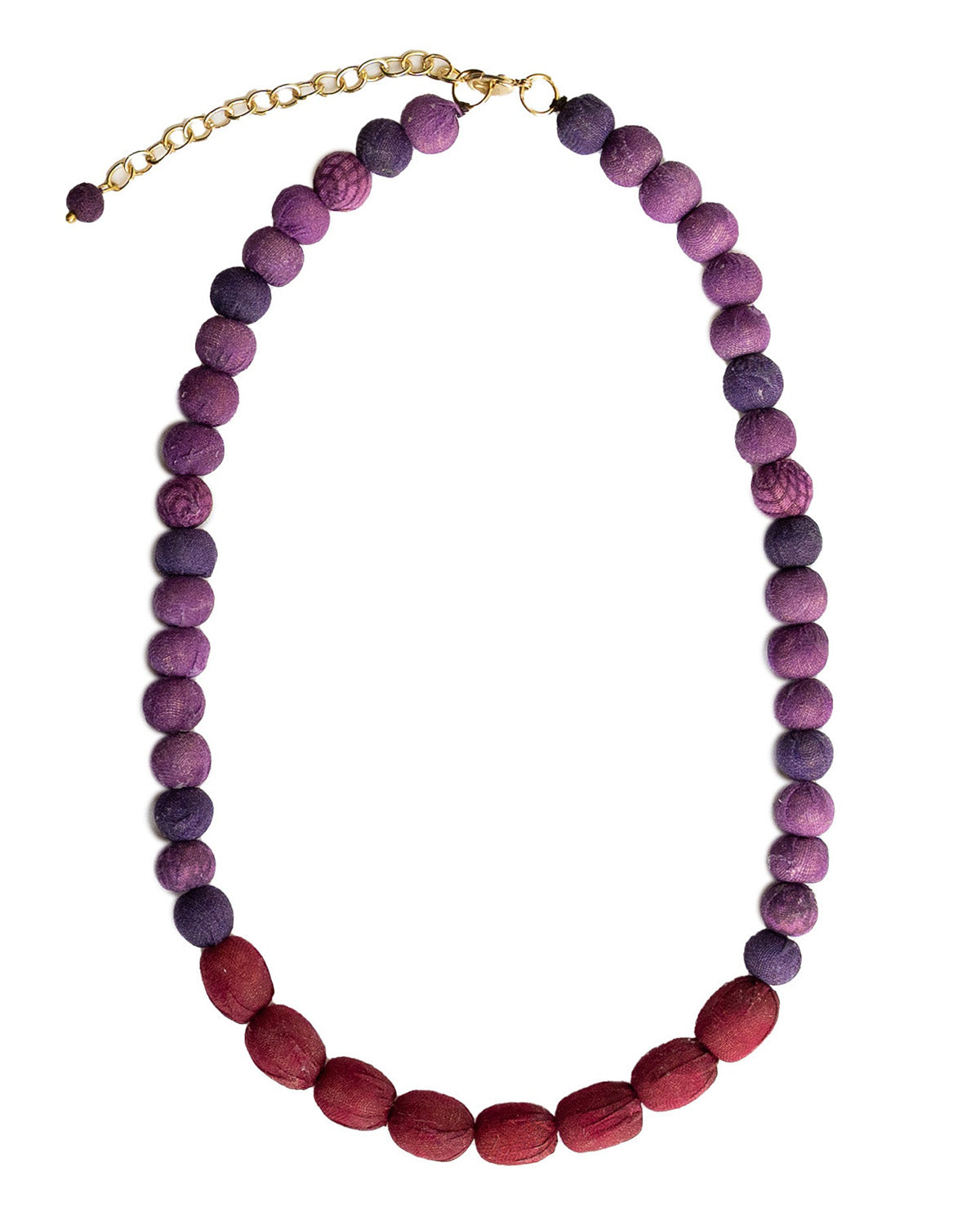 Kantha Couplet Necklace | Purple/Burgundy