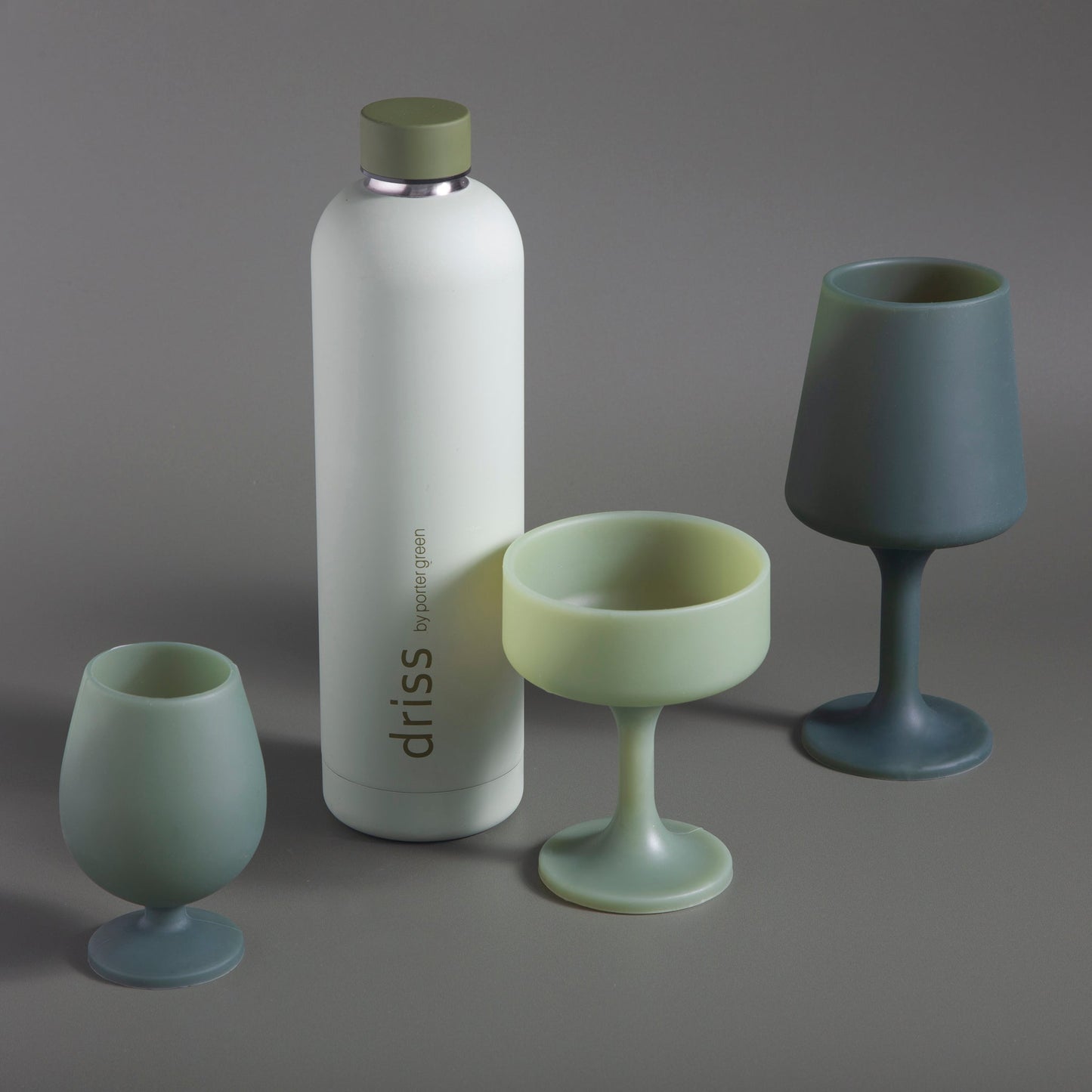 sage + olive | swepp | silicone unbreakable wine glasses