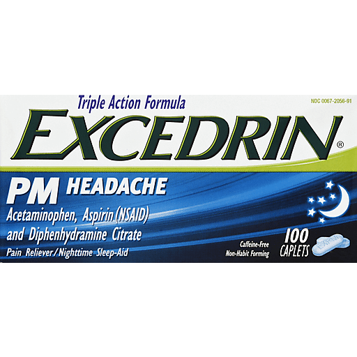 Excedrin Pain Reliever/Nighttime Sleep-Aid, Pm Headache, Caplets