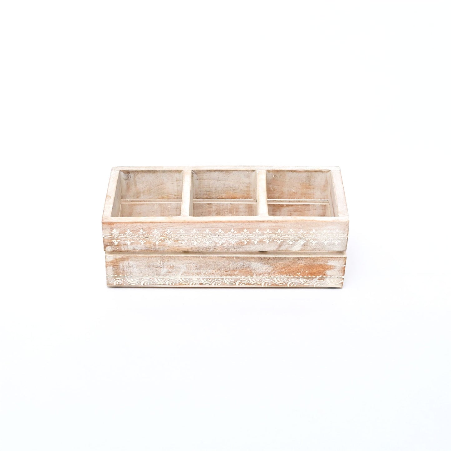 Natural Mango Wood Cutlery Holder | Hand-Carved Design