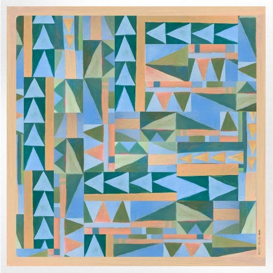 100% Silk Scarf: Prism - Abstract Geometric Pattern