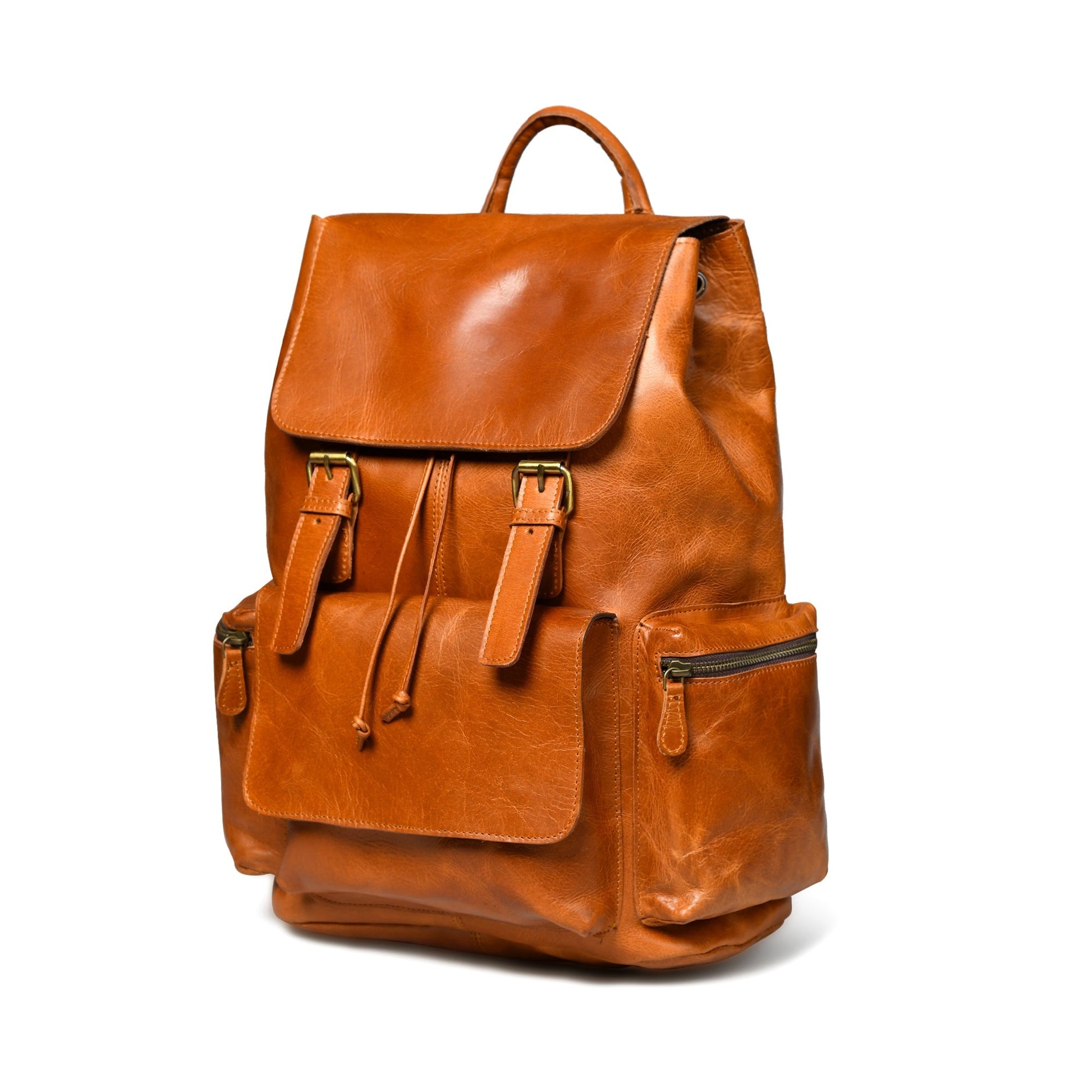 Vortex Leather Backpack: Tan Brown - Osadia Concept Store